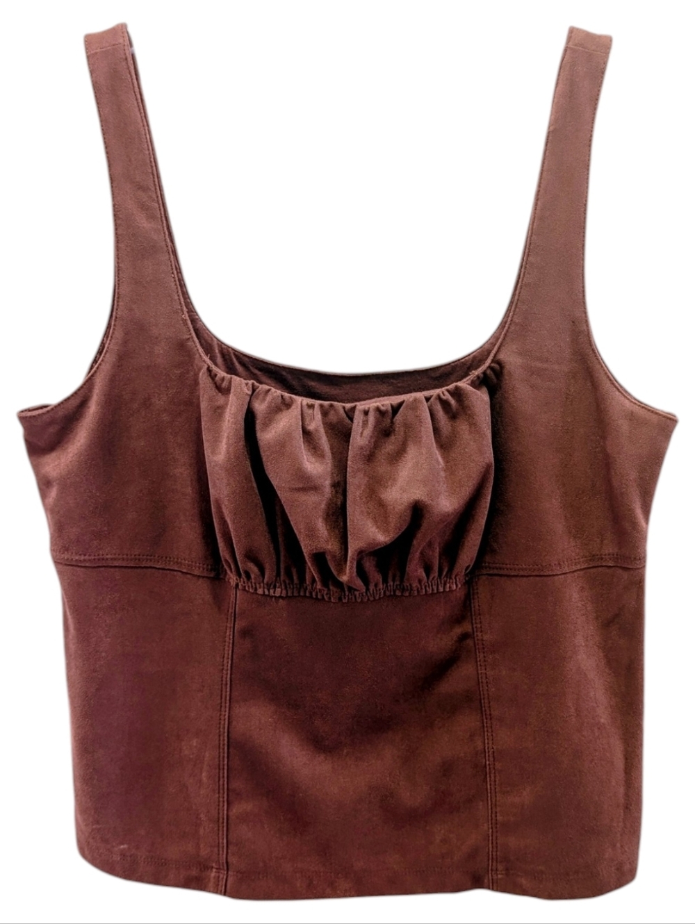 Anthropologie Pilcro Brown Faux Suede Top Large NWT NEW!